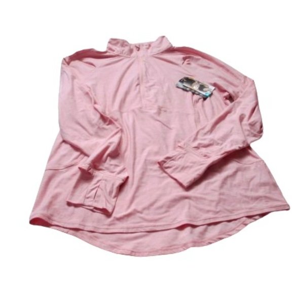 Avia Sweaters - Avia Women's Pink Long Sleeve 1/4 zip Pull Over Sz XL